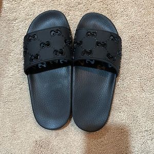 Black Gucci slides